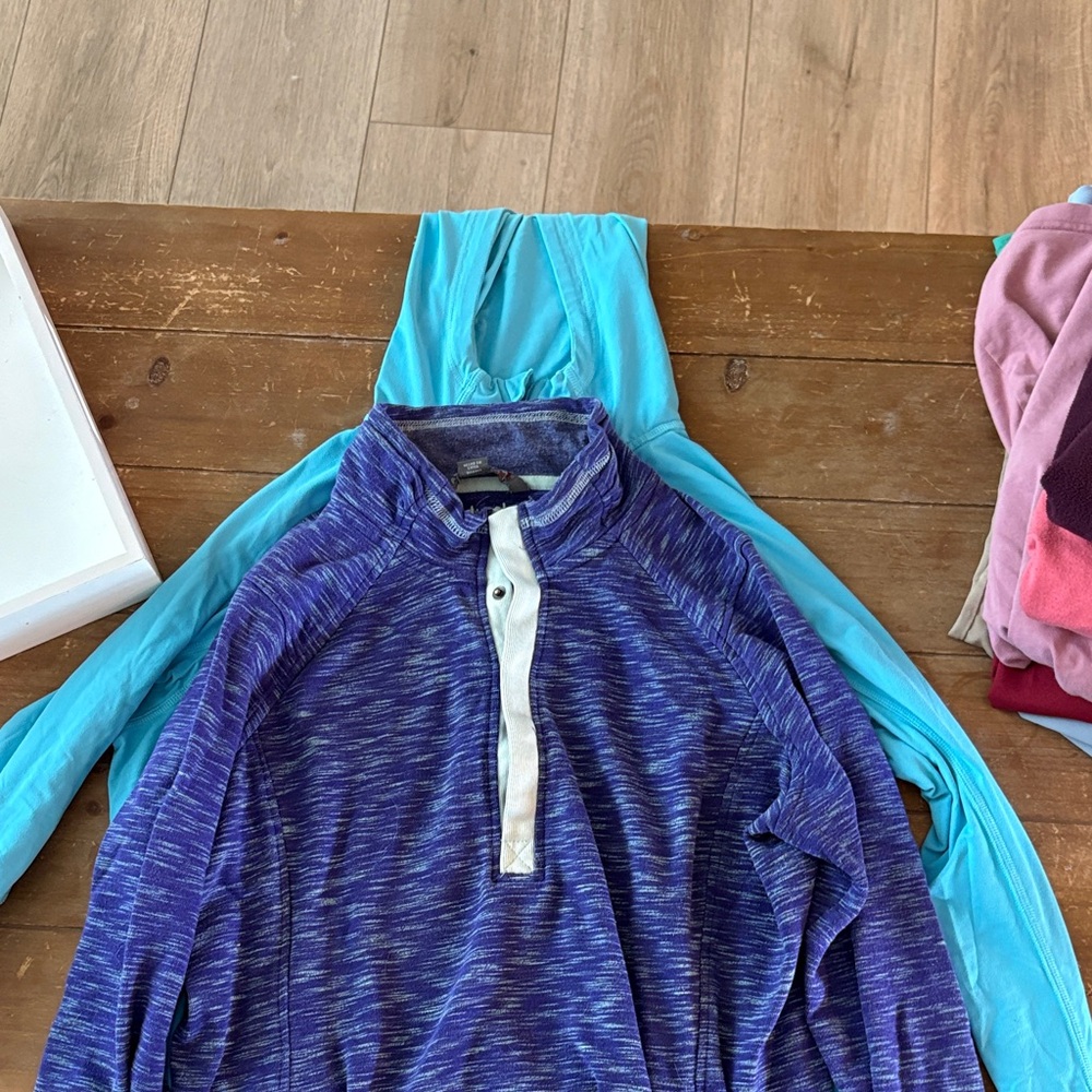 Blue and White Quarter-Zip Pullover